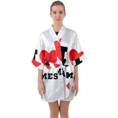 I Love James Half Sleeve Satin Kimono  by ilovewhateva