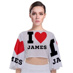 I Love James Tie Back Butterfly Sleeve Chiffon Top by ilovewhateva