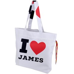 I Love James Drawstring Tote Bag by ilovewhateva