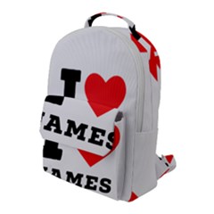 I Love James Flap Pocket Backpack (large) by ilovewhateva