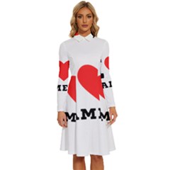 I Love James Long Sleeve Shirt Collar A-line Dress by ilovewhateva