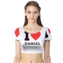 I love Daniel Short Sleeve Crop Top View1