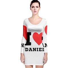 I Love Daniel Long Sleeve Velvet Bodycon Dress by ilovewhateva