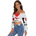 I love Daniel Long Sleeve Crinkled Weave Crop Top View2