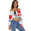 I love Daniel Long Sleeve Crinkled Weave Crop Top View3