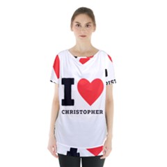 I Love Christopher  Skirt Hem Sports Top by ilovewhateva