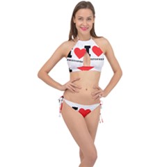 I Love Christopher  Cross Front Halter Bikini Set by ilovewhateva