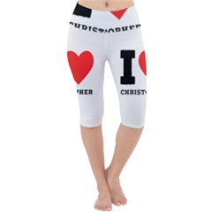 I Love Christopher  Lightweight Velour Cropped Yoga Leggings by ilovewhateva