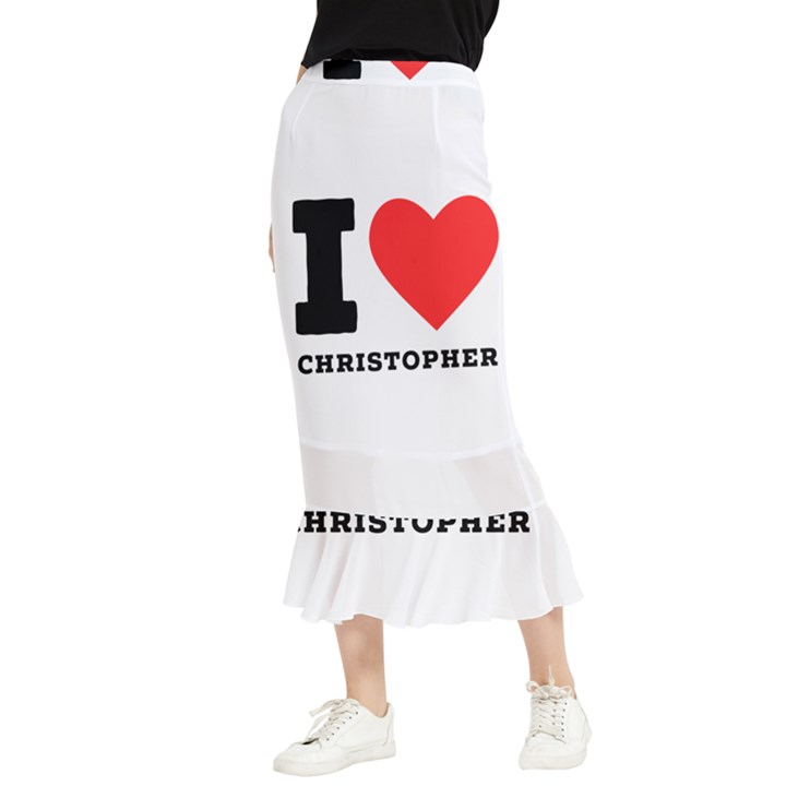 I love Christopher  Maxi Fishtail Chiffon Skirt