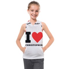 I Love Christopher  Kids  Sleeveless Hoodie by ilovewhateva