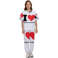 I Love Christopher  Kids  Tee And Pants Sports Set by ilovewhateva