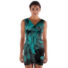 Angry Male Lion Predator Carnivore Wrap Front Bodycon Dress by Semog4