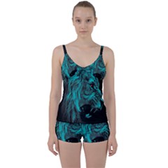 Angry Male Lion Predator Carnivore Tie Front Two Piece Tankini by Semog4