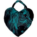 Angry Male Lion Predator Carnivore Giant Heart Shaped Tote View2