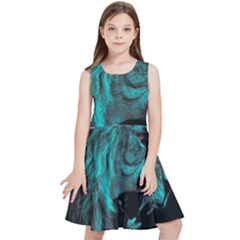 Angry Male Lion Predator Carnivore Kids  Skater Dress by Semog4