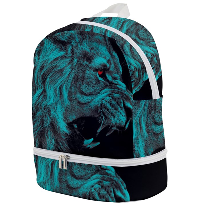 Angry Male Lion Predator Carnivore Zip Bottom Backpack