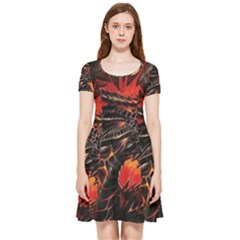 Dragon Fire Inside Out Cap Sleeve Dress by Semog4