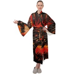 Dragon Fire Maxi Velvet Kimono by Semog4