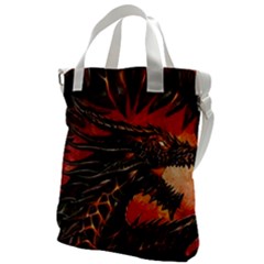 Dragon Fire Canvas Messenger Bag by Semog4