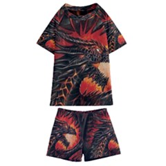 Dragon Fire Kids  Swim Tee And Shorts Set