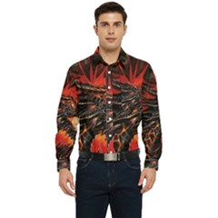 Dragon Fire Men s Long Sleeve Pocket Shirt  by Semog4