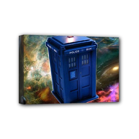 The Police Box Tardis Time Travel Device Used Doctor Who Mini Canvas 6  X 4  (stretched) by Semog4