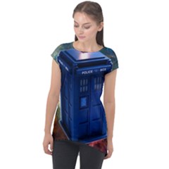 The Police Box Tardis Time Travel Device Used Doctor Who Cap Sleeve High Low Top by Semog4