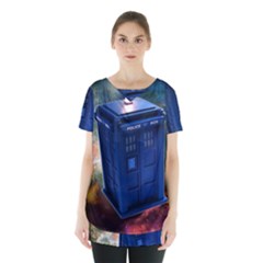 The Police Box Tardis Time Travel Device Used Doctor Who Skirt Hem Sports Top by Semog4