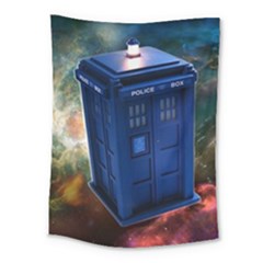 The Police Box Tardis Time Travel Device Used Doctor Who Medium Tapestry by Semog4