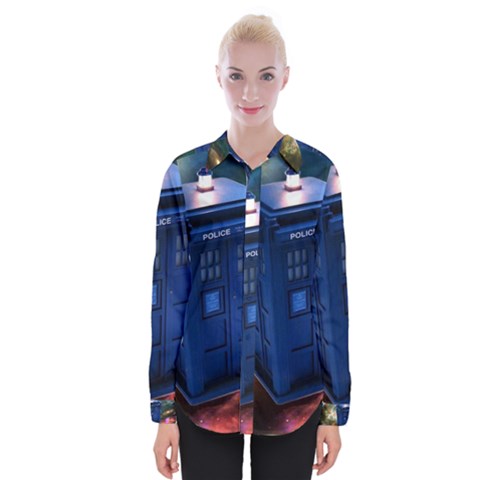 The Police Box Tardis Time Travel Device Used Doctor Who Womens Long Sleeve Shirt by Semog4