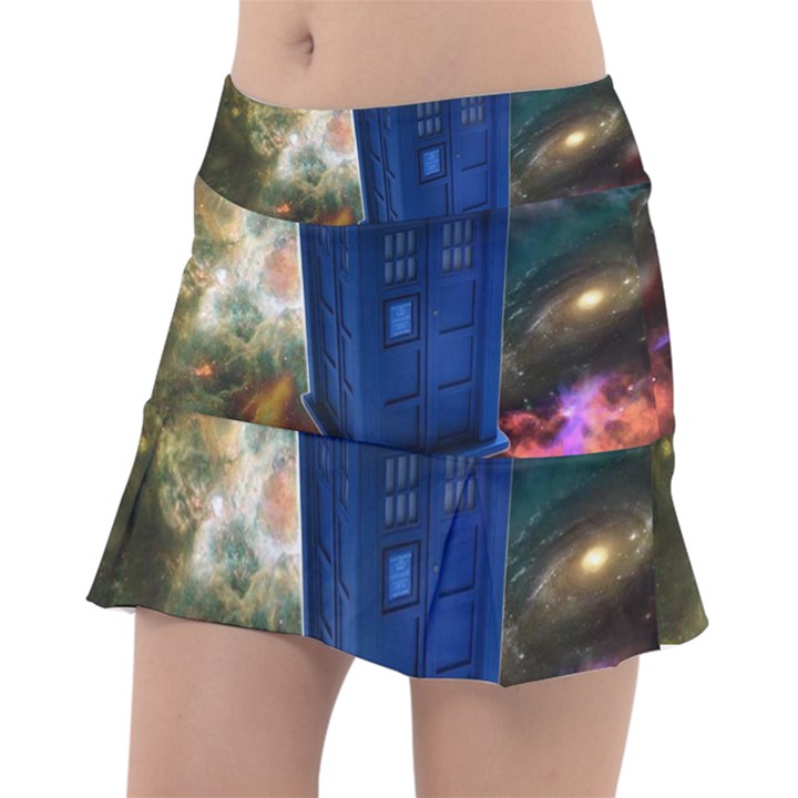 The Police Box Tardis Time Travel Device Used Doctor Who Classic Tennis Skirt