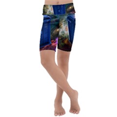 The Police Box Tardis Time Travel Device Used Doctor Who Kids  Lightweight Velour Cropped Yoga Leggings by Semog4