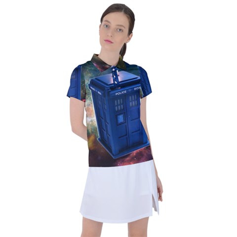 The Police Box Tardis Time Travel Device Used Doctor Who Women s Polo Tee by Semog4