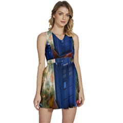 The Police Box Tardis Time Travel Device Used Doctor Who Sleeveless High Waist Mini Dress by Semog4