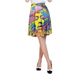 Psychedelic Rock Jimi Hendrix A-line Skirt by Semog4