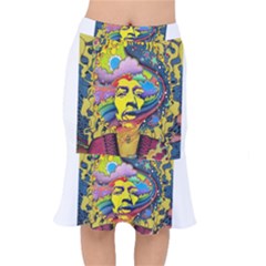 Psychedelic Rock Jimi Hendrix Short Mermaid Skirt by Semog4