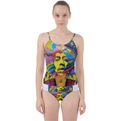 Psychedelic Rock Jimi Hendrix Cut Out Top Tankini Set by Semog4