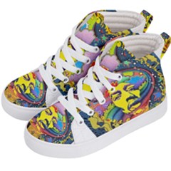 Psychedelic Rock Jimi Hendrix Kids  Hi-top Skate Sneakers by Semog4