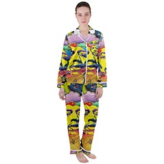 Psychedelic Rock Jimi Hendrix Women s Long Sleeve Satin Pajamas Set	 by Semog4