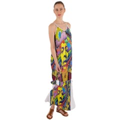 Psychedelic Rock Jimi Hendrix Cami Maxi Ruffle Chiffon Dress by Semog4