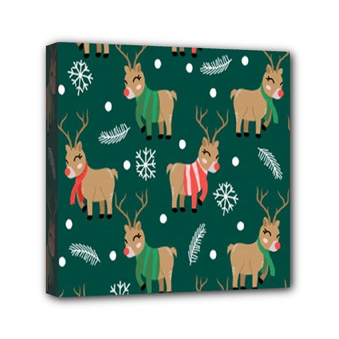 Cute Christmas Pattern Doodle Mini Canvas 6  X 6  (stretched) by Semog4