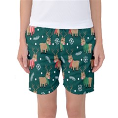 Cute Christmas Pattern Doodle Women s Basketball Shorts by Semog4