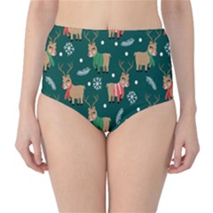 Cute Christmas Pattern Doodle Classic High-waist Bikini Bottoms by Semog4