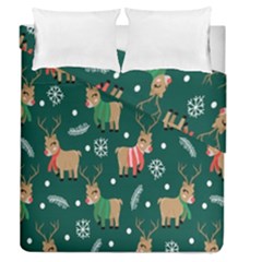 Cute Christmas Pattern Doodle Duvet Cover Double Side (queen Size) by Semog4