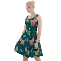 Cute Christmas Pattern Doodle Knee Length Skater Dress by Semog4