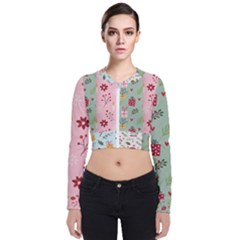 Flat Christmas Pattern Collection Long Sleeve Zip Up Bomber Jacket