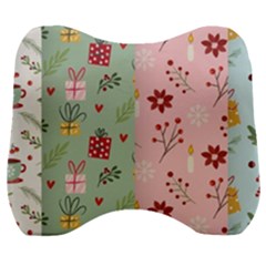 Flat Christmas Pattern Collection Velour Head Support Cushion