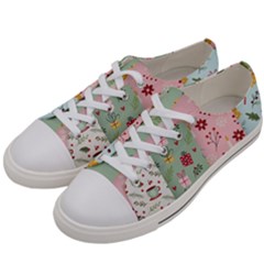 Flat Christmas Pattern Collection Men s Low Top Canvas Sneakers