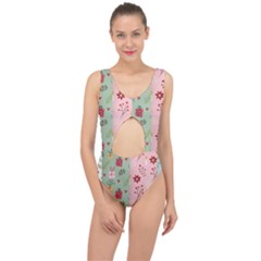 Flat Christmas Pattern Collection Center Cut Out Swimsuit