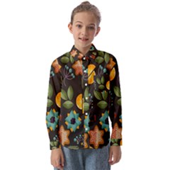 Christmas Seamless Pattern Kids  Long Sleeve Shirt by Semog4